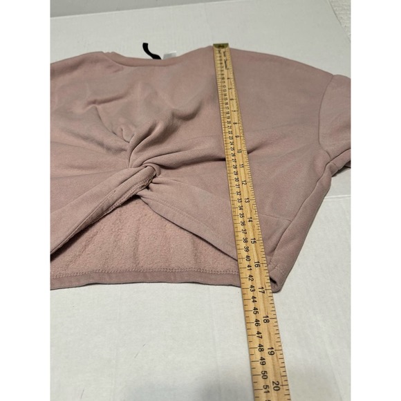 H&M Divided Long Sleeve Cropped Sweatshirt Twisted Front Knot‎ Size Small - Picture 3 of 5